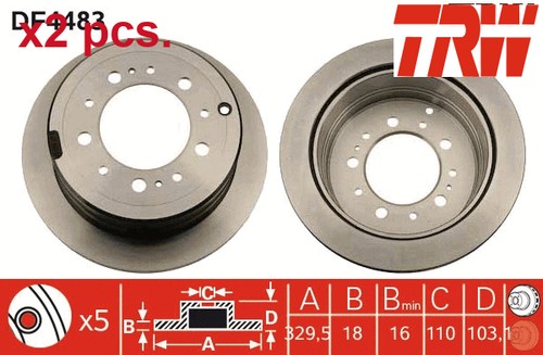Pcs rear brake disc - rear,