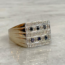 Black Diamond Signet Ring 9ct