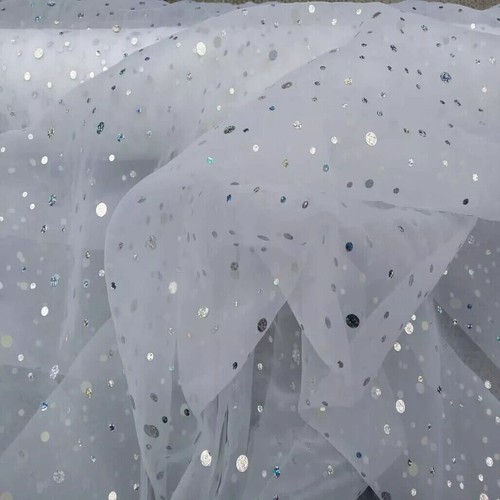 Hologram silver spots organza - spots,