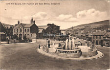 Corn Mill Square with Fountain & Bank Street Galashiels Scotland Postcard 