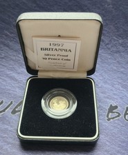 1997 Britannia 1/10 oz .958 Fine Silver Proof 20p Coin In Capsule + Case + COA