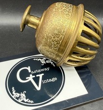 Lovely Large 5” 12cm Mid Century Vintage Brass Indian Elephant Claw Bell Yoga