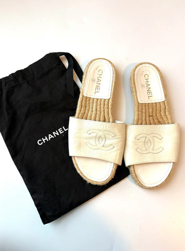 Chanel white slides - white, 5