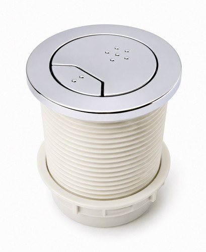 Round chrome dual flush toilet - round,