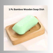 Bamboo Wooden Soap Dish Soap Tray Holder Storage Rack Plate Container Bathroom