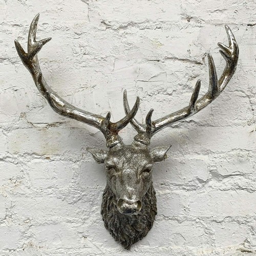 Wall mounted stag head - mounted,