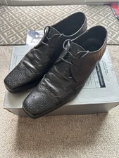 Henri Lloyd Mens Smart Leather Black Derby Shoes Size 8