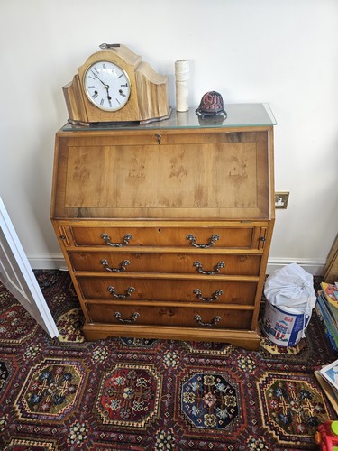 Yew wood bureau - yew, desk