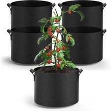 Pack of 5/10 Fabric Grow Pots Breathable Planter Bags 3/5/7 Gallon Bags UK