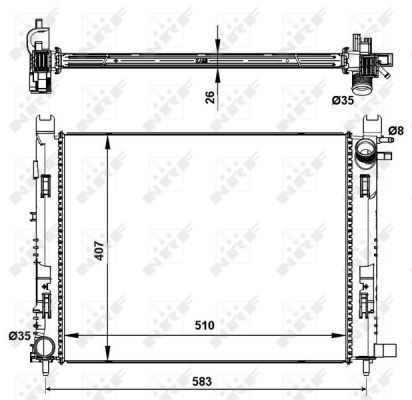 Nrf radiator for - radiator, dacia