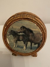 Vintage 1960s Barrel Money Box Depicting Horses