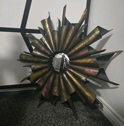 Brutalist sunburst wall mirror - sunburst,