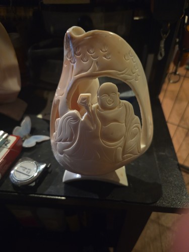 White ivory seashell - , carved