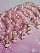 1/6/12 Princess Charm Bracelets Party Bag Fillers Girls Party Gifts Joblot Pink