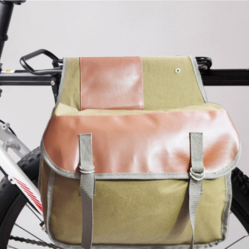 Canvas double panniers saddle - canvas,