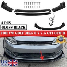 Glossy Black Front Bumper Protector Lip Spoiler Splitter For VW Golf MK6 MK7