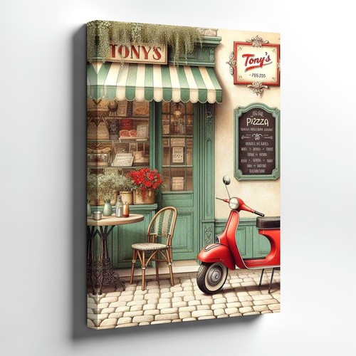 Wall art vintage italian cafe - italian,