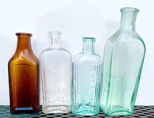 Antique glass bottles - antique,