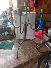 Vintage Wrought Iron 4-Arm Candelabra Candle Holder