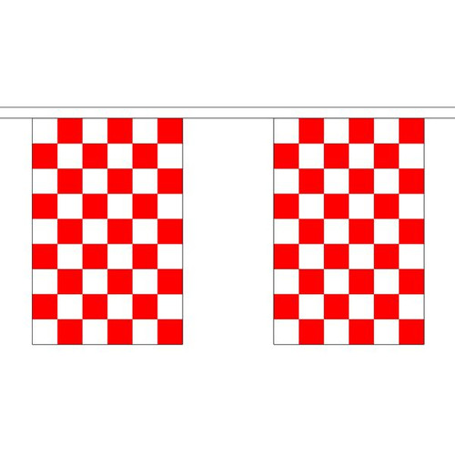 Red white flag bunting - red,