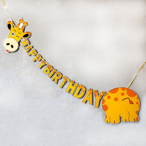 Giraffe bunting birthday - bunting,
