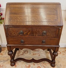 Edwardian Solid Oak Fall Front