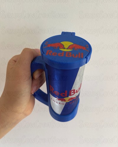 Red bull energy can cup - bull, holder