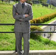 Grey Men Suit Double Breasted