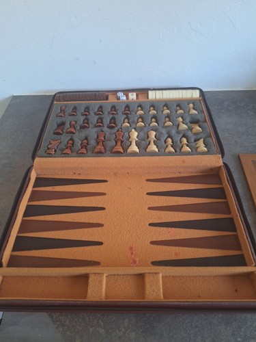 Backgammon chess set - set, in