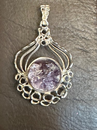 Amythest crystal pendant set - pendant,