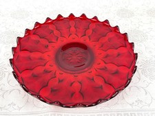 Vtg Fostoria Ruby Red Holly