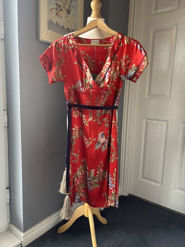 Karen millen dress red silk - millen,