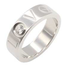 Cartier Love Ring 1PD, 18K White Gold with Diamonds, Clear, for Men and Women
