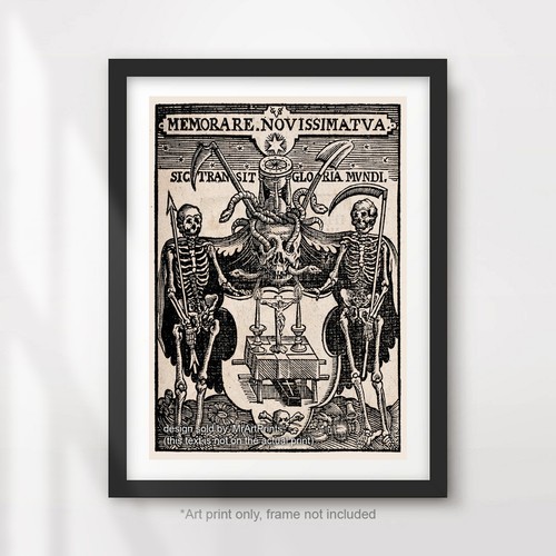 Medieval skeletons art print - skeletons,