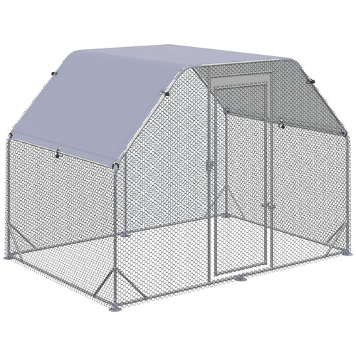 Chicken run with roof - chicken, walk