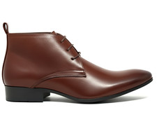 Mens Ankle Boots Lace Up Faux