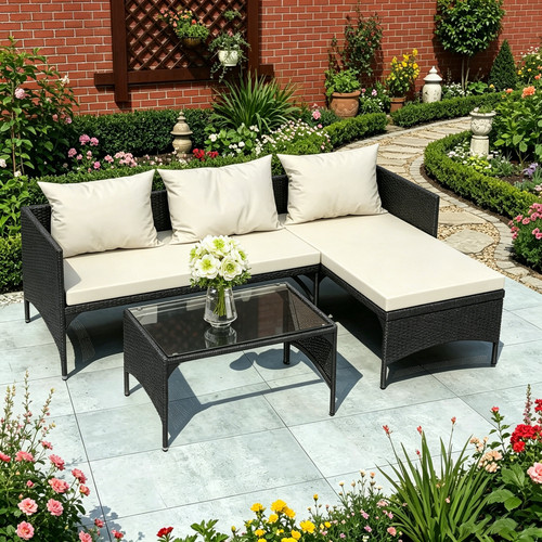 Black shape garden corner - black,