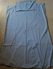 Brand New Single Reversible Navy Blue Check & Denim Look Duvet Set Immaculate