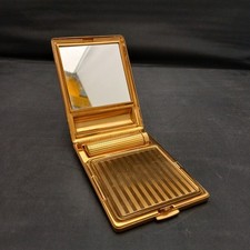 Duplique Brass Vintage Compact Mirror & Lipstick Duo 10x7cm Beauty -CP 