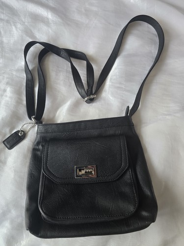 Clarks black leather handbag - black,