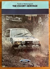 Ford in Motorsport - The Escort Heritage Booklet Brochure 1980s Mk1 Mk2 RS Turbo
