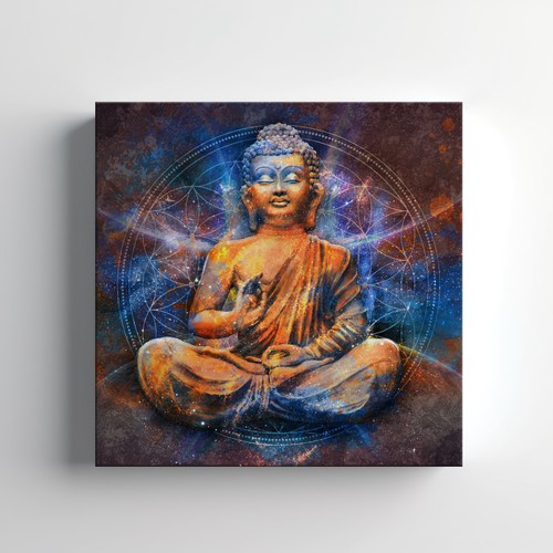 Colourful buddha lotus - buddha, a