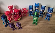 PJ MASKS Bundle 11 Figures 1 Vehicle Catboy Owlette Gekko Ninjalinos Ninja Used