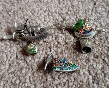 3 x Switzerland Vintage Enamel Pin Badges Souvenirs - Mountain ski Bundle