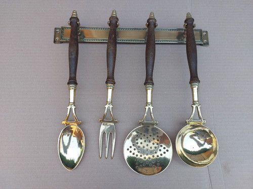 Vintage french wood brass - vintage,