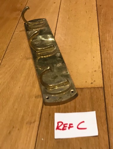 Vintage brass hook - hook, coat