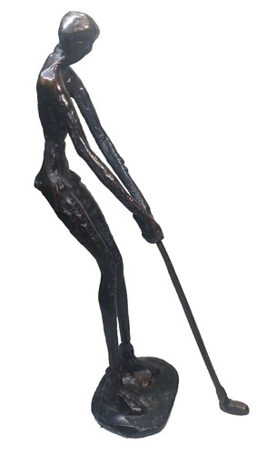Woman golfer brutalist - golfer, putter