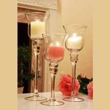 Set of 3 Tall Glass Large