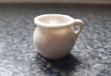 Old Glazed White Miniature Pot for Dolls House