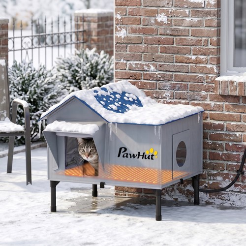 Heated cat house weatherproof - cat,